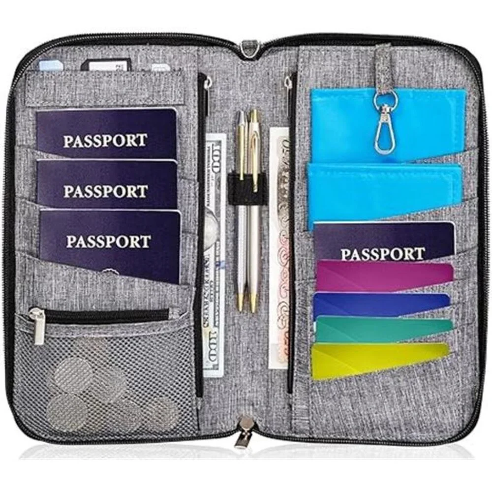 New Premium Family Travel Document Organizer Capacious RFID Passport Holder